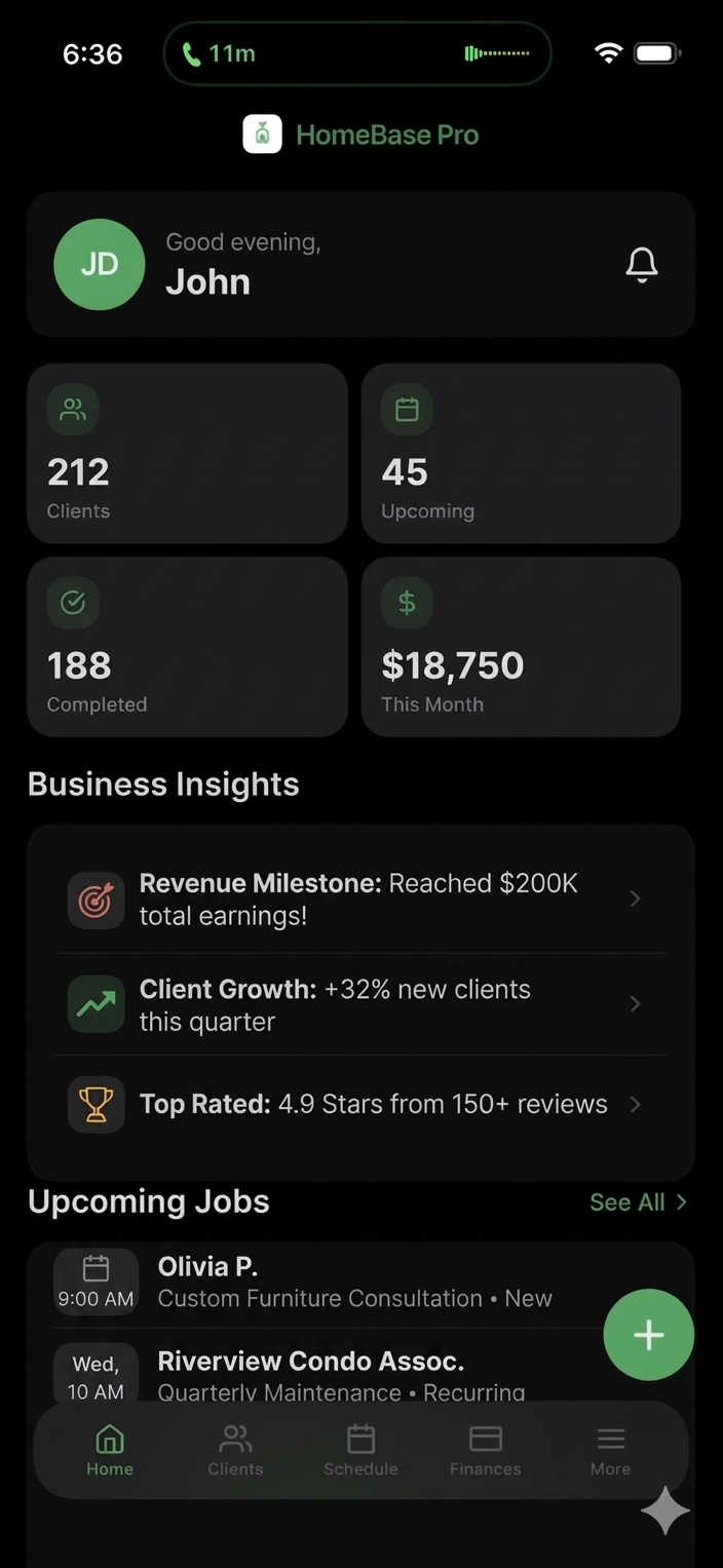 HomeBase Pro — AI Booking & Payments for Home Service Pros